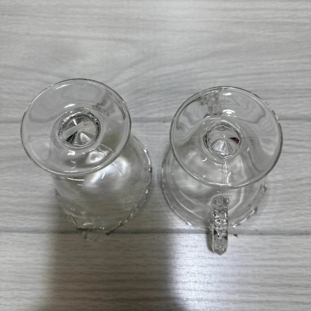 FOSTORIA Century Clear Glass Fitted Creamer & Sugar Bowl Set 4